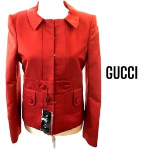 GUCCI Red Short Casual Blazer Jacket size 44 IT (NWT)